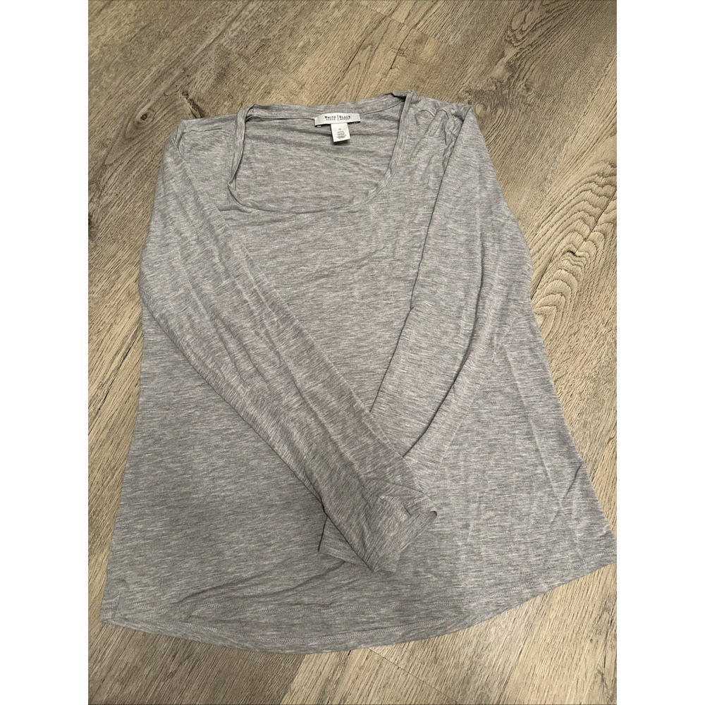 White House Black Market Women's Shimmering Gray Long Sleeve Shirt Size Medium